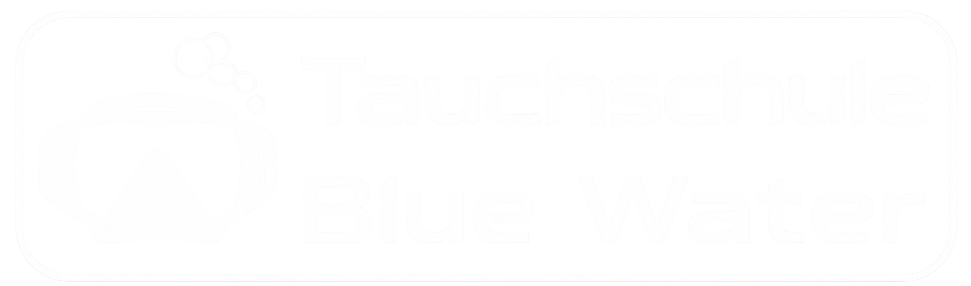Tauchschule Blue Water - weißes Logo