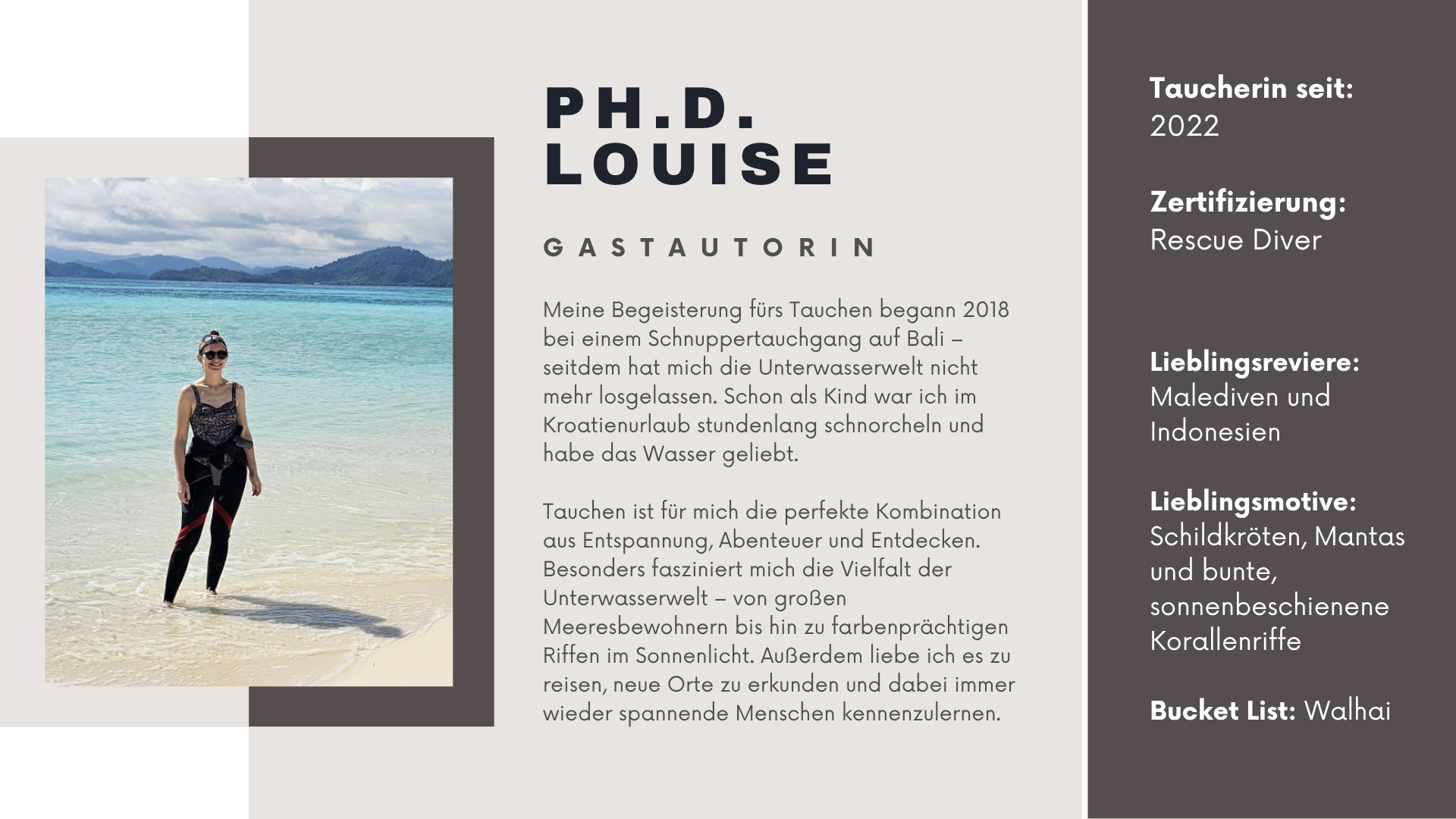 Steckbrief unserer Gastautorin Ph.D. Louise